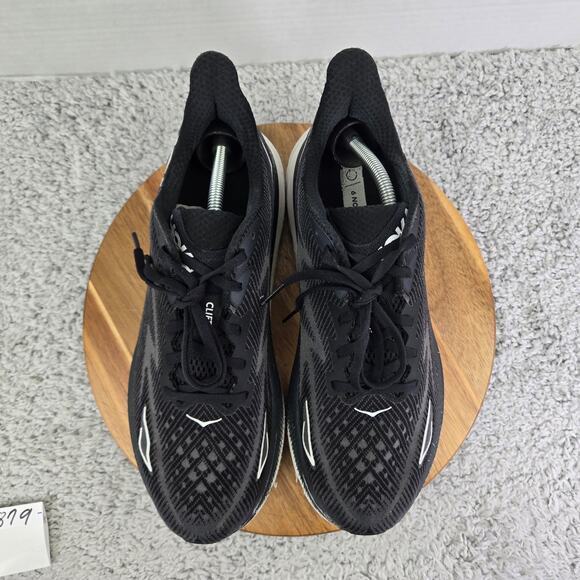 Hoka One One Clifton 9 Black White Athletic Gym Casual Running Shoe Mens 11.5 D - Picture 5 of 13